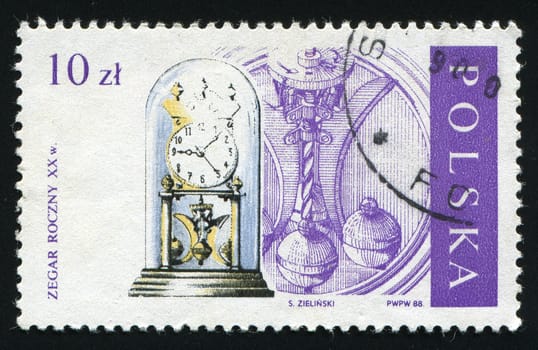 POLAND -CIRCA 1988: Clocks in the Museum of Artistic and Precision Handicrafts, Warsaw, circa 1988.