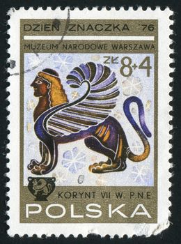 POLAND -CIRCA 1976: Sphinx. The National Museum, Warsaw, in Poland, was established on 20 May 1862, circa 1976.