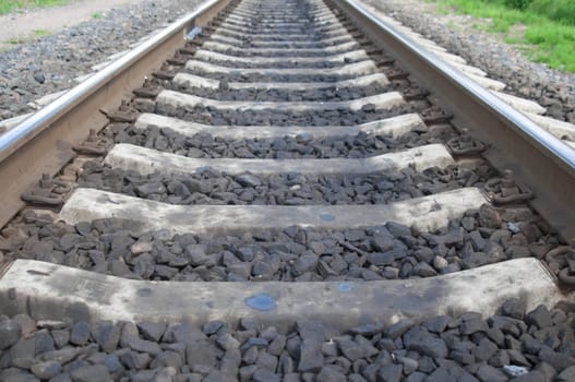 High resolution image cross ties. Fastening of a railway way.