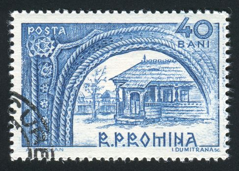 ROMANIA - CIRCA 1963: Peasant Houses from Village Museum, Bucharest, circa 1963.