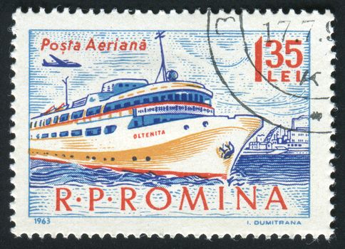 ROMANIA - CIRCA 1963: The seaport. Ancient Passenger ship, circa 1963.