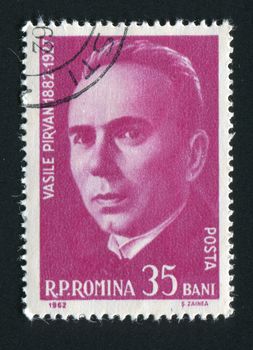 ROMANIA - CIRCA 1962: Vasile Parvan was a Romanian historian and archaeologist, born in Huruiesti, near Bacau, circa 1962.