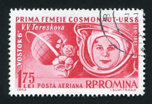 ROMANIA - CIRCA 1963: The first woman astronaut Valentine Tereshkova, circa 1963.