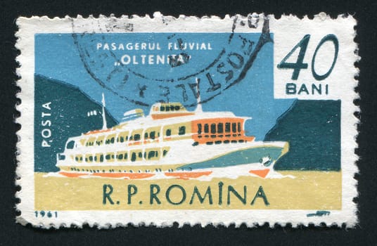 ROMANIA - CIRCA 1961: Romanian merchant marine. Passenger ship �Oltenita�, circa 1961.