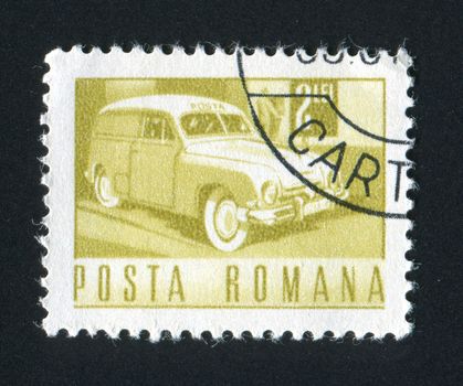 ROMANIA - CIRCA 1964: The ancient post car, circa 1964.