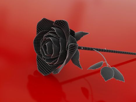 High resolution image rose. 3d illustration flower. Valentine Day.