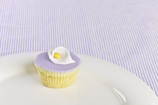 Cupcake on a white plate