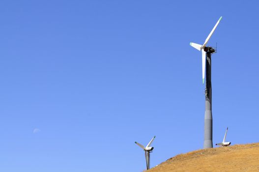 Alternate energy power source wind generator farm in California 