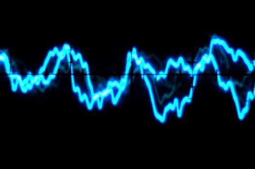 Electric Blue Oscilloscope trace to music