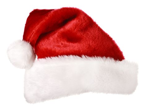 Santa's red hat isolated on white