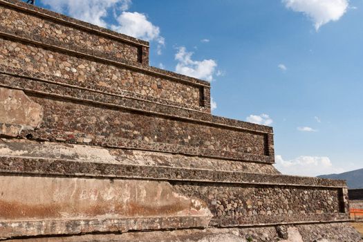 Ruins of Teotihuacan pyramids. Mexico. View from the Pyramid of the Moon.