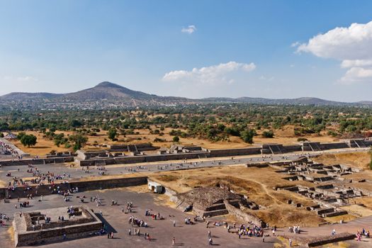 Valley of the Dead.  View from the Pyramid of the Sun. Teotihuacan, Mexico