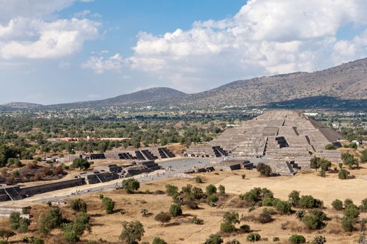 Pyramid of the Moon. View from the Pyramid of the Sun. Teotihuacan, Mexico