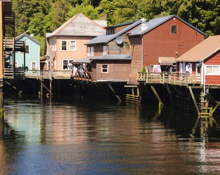 Creek street in Ketchikan, Alaska, once the red light district, now shops