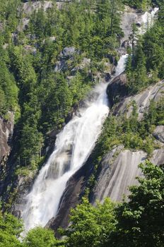 Shannon falls, a waterfall on the way to Squamish from Vancouver