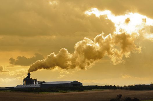 Factory spewing out pollution