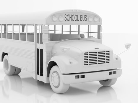 High resolution image the school bus. 3d illustration. Rendering.