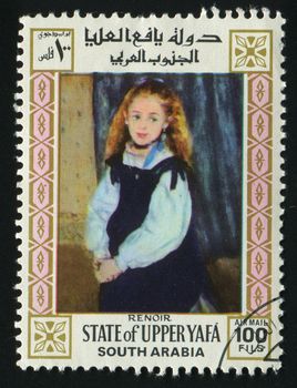UPPER YAFA - CIRCA 1967:  Ancient portrait of the girl, circa 1967.
