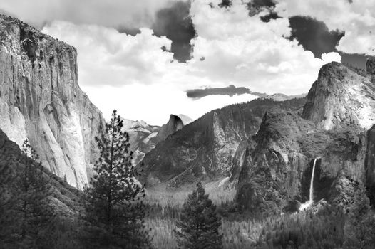 Yosemite Valley in black and white ala Ansel Adams