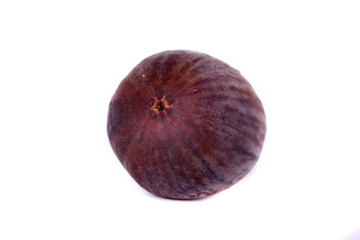 A fig fruit, isolated on white studio background.