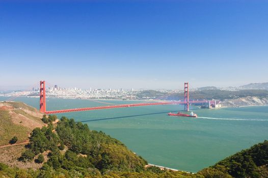 Golden Gate bridge in San Francisco from the Marin Headlands
