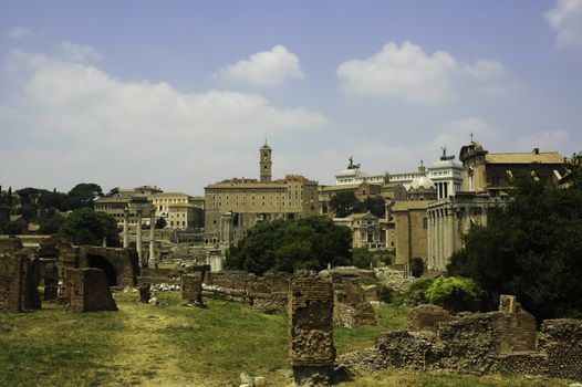 The Roman Forum (Il Foro Romano) in the center of Rome, Italy