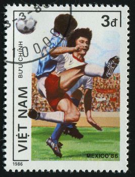 VIET NAM - CIRCA 1986: 1986 World Cup Soccer Championships Mexico, circa 1986