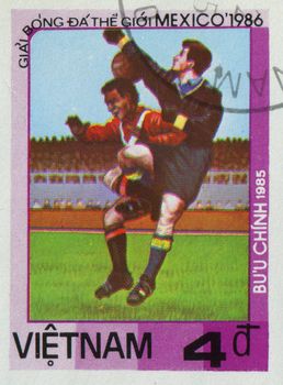 VIET NAM - CIRCA 1986: 1986 World Cup Soccer Championships Mexico, circa 1986