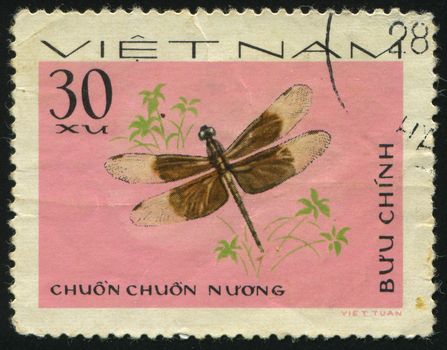 VIET NAM - CIRCA 1981: The big beautiful dragonfly, circa 1981