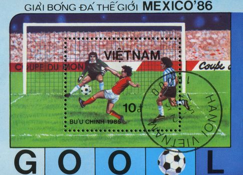 VIET NAM - CIRCA 1985: 1986 World Cup Soccer Championships, circa 1985