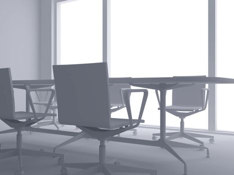 High resolution image interior. 3d illustration modern interior. Office room.