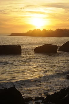 Sunset on the California coast near Santa Cruz