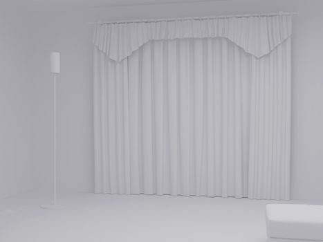 High resolution image interior. 3d illustration modern interior. Living room.