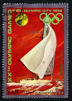 YEMEN - CIRCA 1972: 1972 Summer Olympics, officially known as the Games of the XX Olympiad, were an international multi-sport event held in Munich, circa 1972.