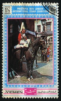 YEMEN  - CIRCA 1970: The Philympia 1970 London international stamp exhibition, circa 1970.