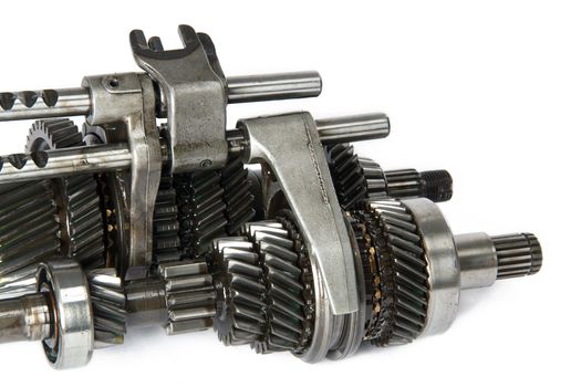 Transmission gears , isolated, on a white background
