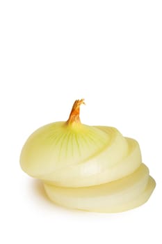 Fresh onion isolated on a white background