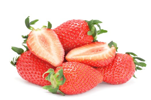 Strawberries isolated over white background