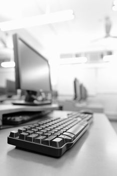 workplace room with computers
