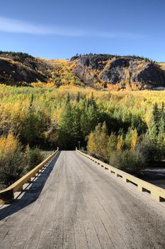 Flat bridge over Tuya River of British Columbia