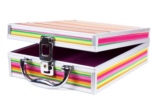 Colorful travel case isolated over white