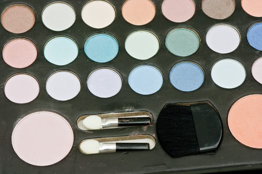 Close up of a makeup palette