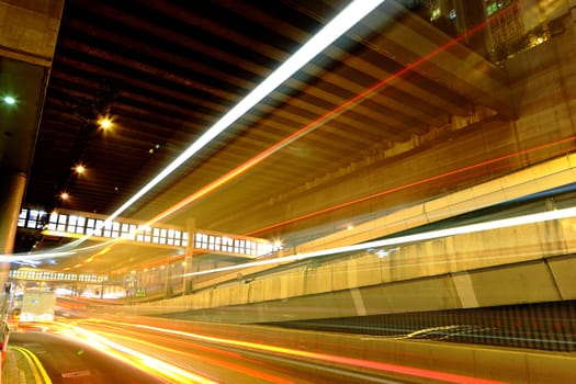 traffic in city at night