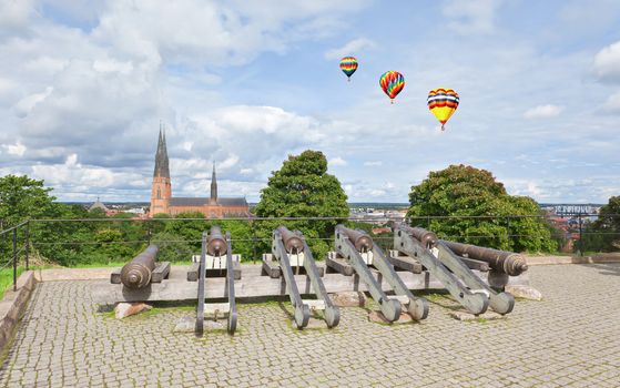 The famous Uppsala cathedral in Uppsala Sweden 
