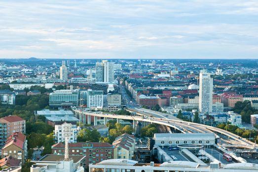 aerial view of great Stockholm area Sweden