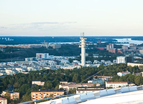 aerial view of great Stockholm area Sweden