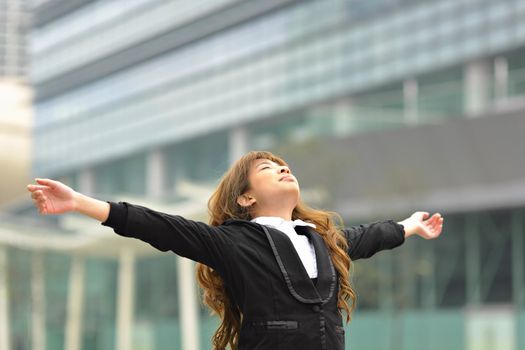 business woman stretch oneself