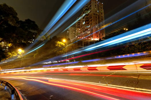 traffic in city at night