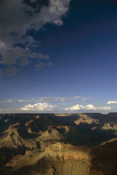 Grand Canyon in Arizona with clouds