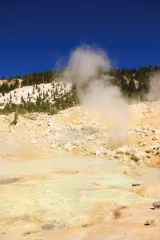 Mount Lassen sulpher springs and mud baths venting caustic steam